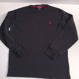 Polo Ralph Lauren Men’s Black with Red Horse Long Sleeve Shirt Size: Large EUC